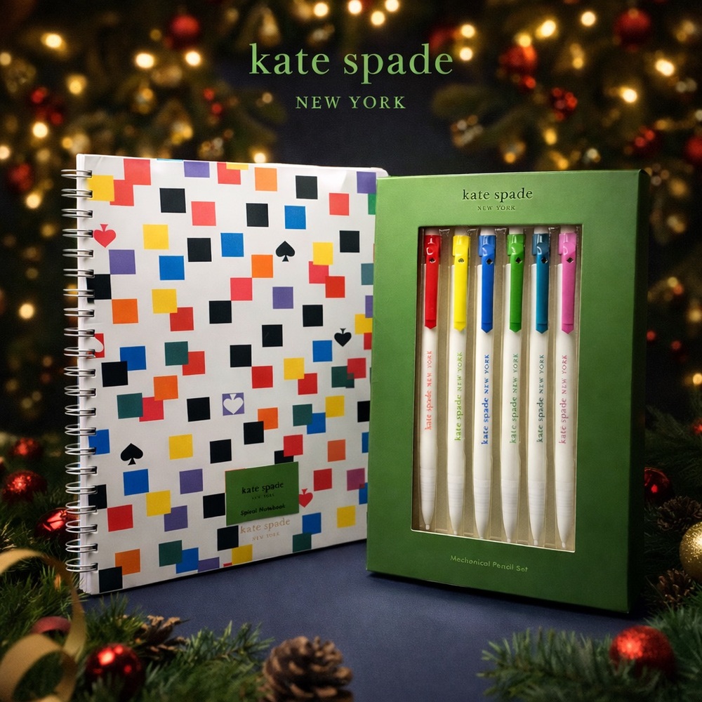 ♠️ KATE SPADE Stationery Bundle | Spiral Notebook & 5 Mechanical Pencils – NWT